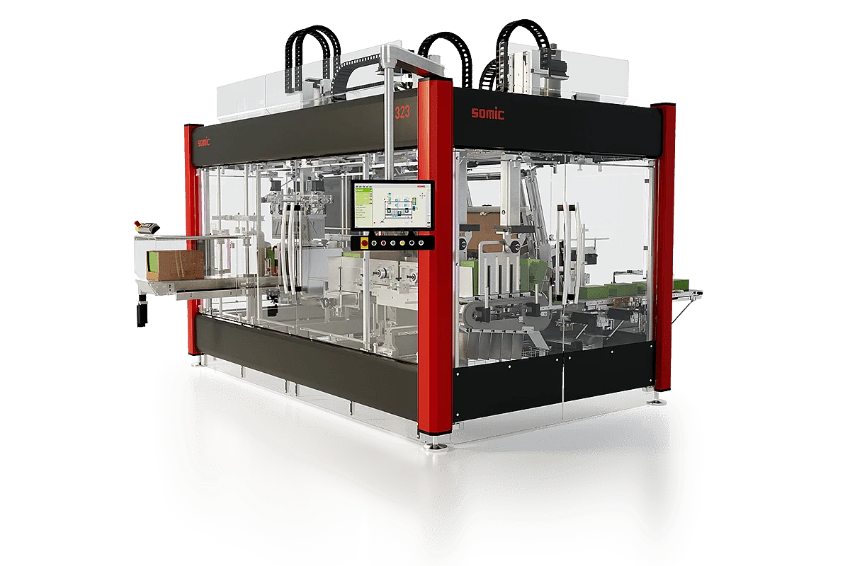 SOMIC 323 Carton Packaging Machine for Single- and Multi-Part Packages - Machine cut-out